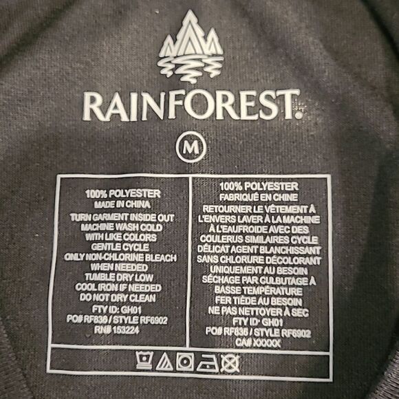 Rainforest sz M black long-sleeved t shirt - Picture 8 of 8